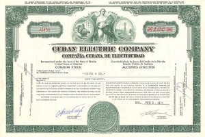 Cuban Electric Co. - 1971 dated Cuba Stock Certificate